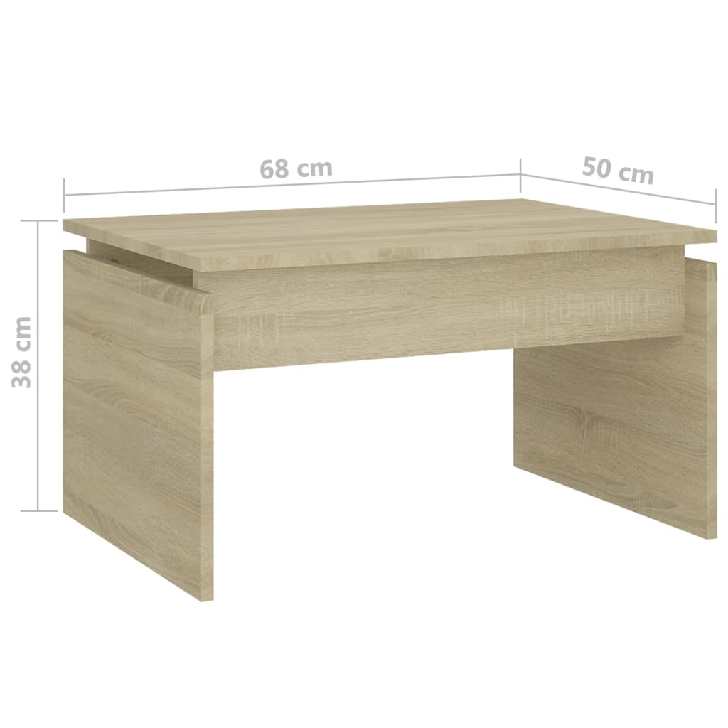 Table basse chêne sonoma 68x50x38 cm bois d'ingénierie - XIOS