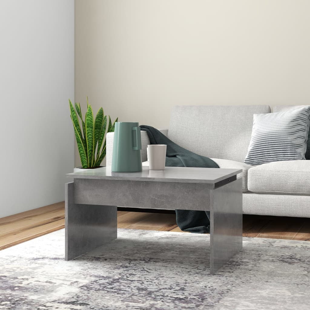 Table basse gris béton 68x50x38 cm bois d'ingénierie - XIOS