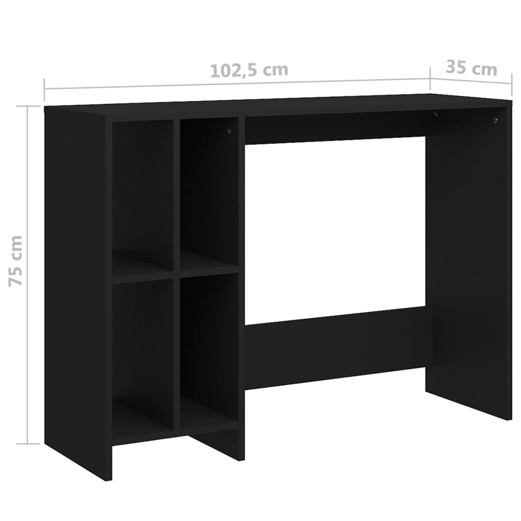 Bureau d'ordinateur portable noir bois d'ingénierie - XIOS