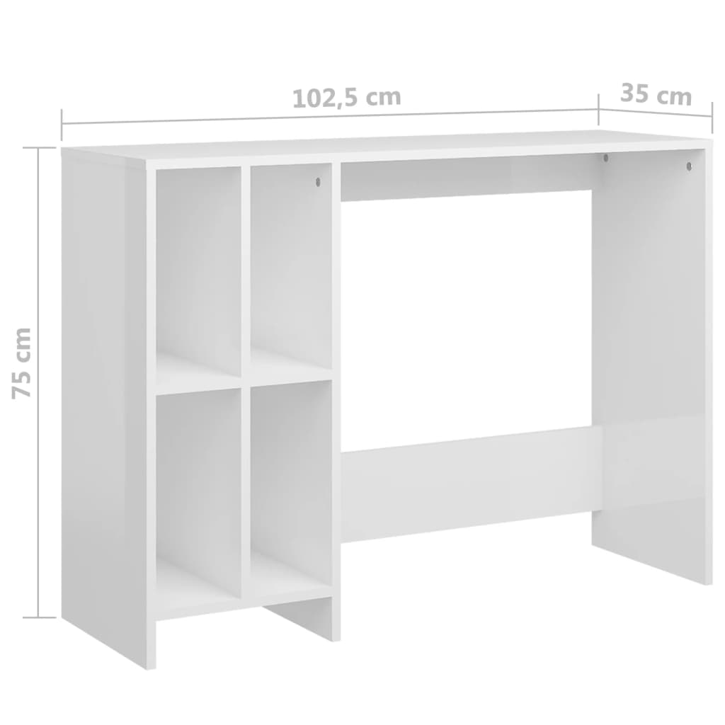 Bureau d'ordinateur portable blanc brillant bois d'ingénierie - XIOS