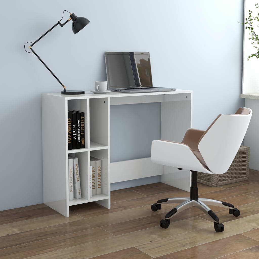 Bureau d'ordinateur portable blanc brillant bois d'ingénierie - XIOS