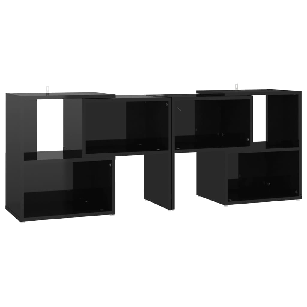 Meuble TV Noir brillant 104x30x52 cm Bois d'ingénierie - XIOS