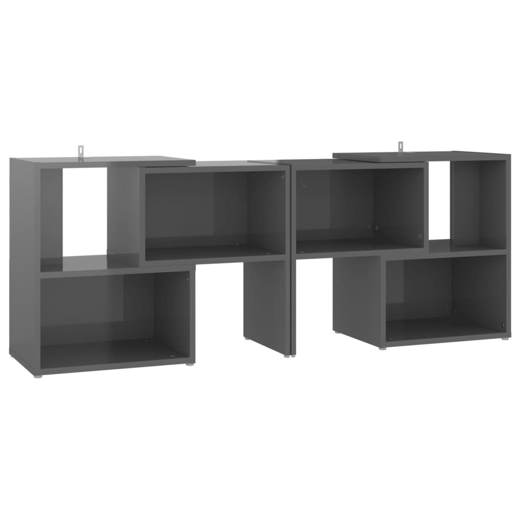 Meuble TV Gris brillant 104x30x52 cm Bois d'ingénierie - XIOS