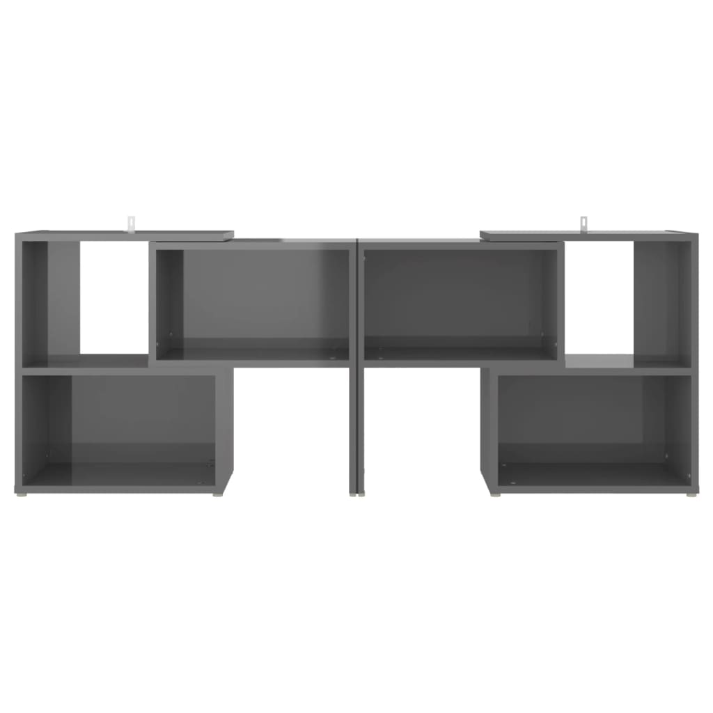 Meuble TV Gris brillant 104x30x52 cm Bois d'ingénierie - XIOS