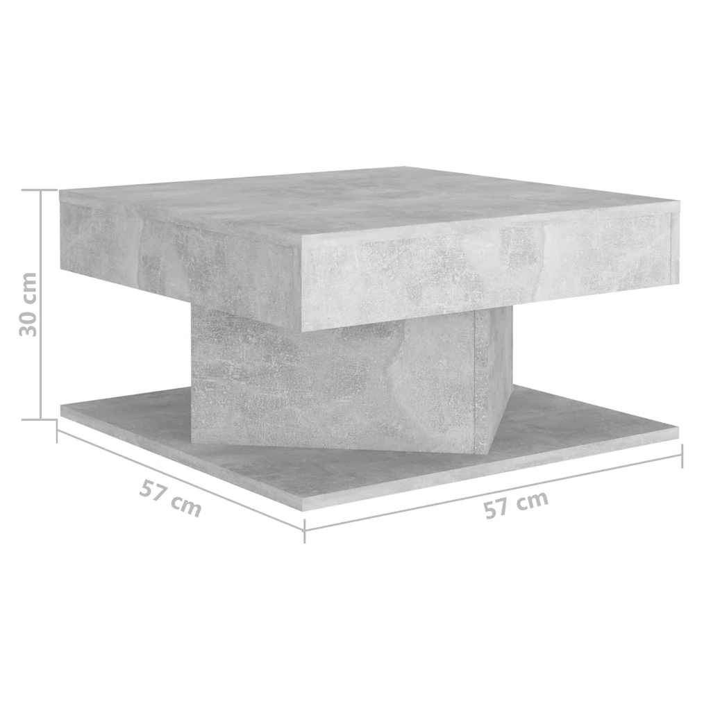 Table basse Gris béton 57x57x30 cm Bois d’ingénierie - XIOS