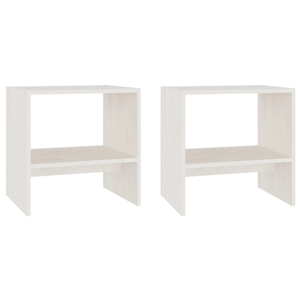 Tables de chevet 2 pcs Blanc 40x30,5x40 cm Bois de pin massif - XIOS