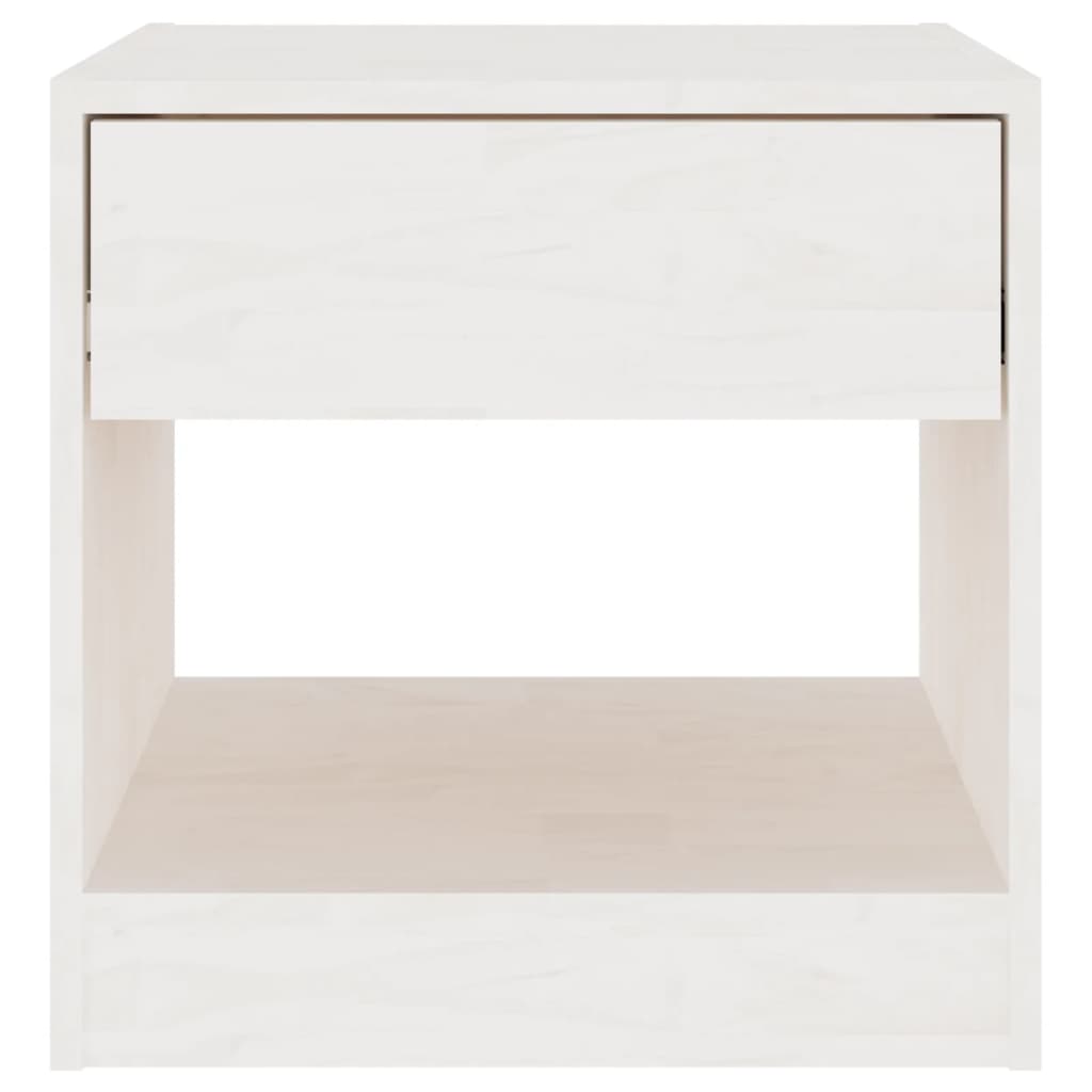 Table de chevet Blanc 40x31x40 cm Bois de pin massif - XIOS