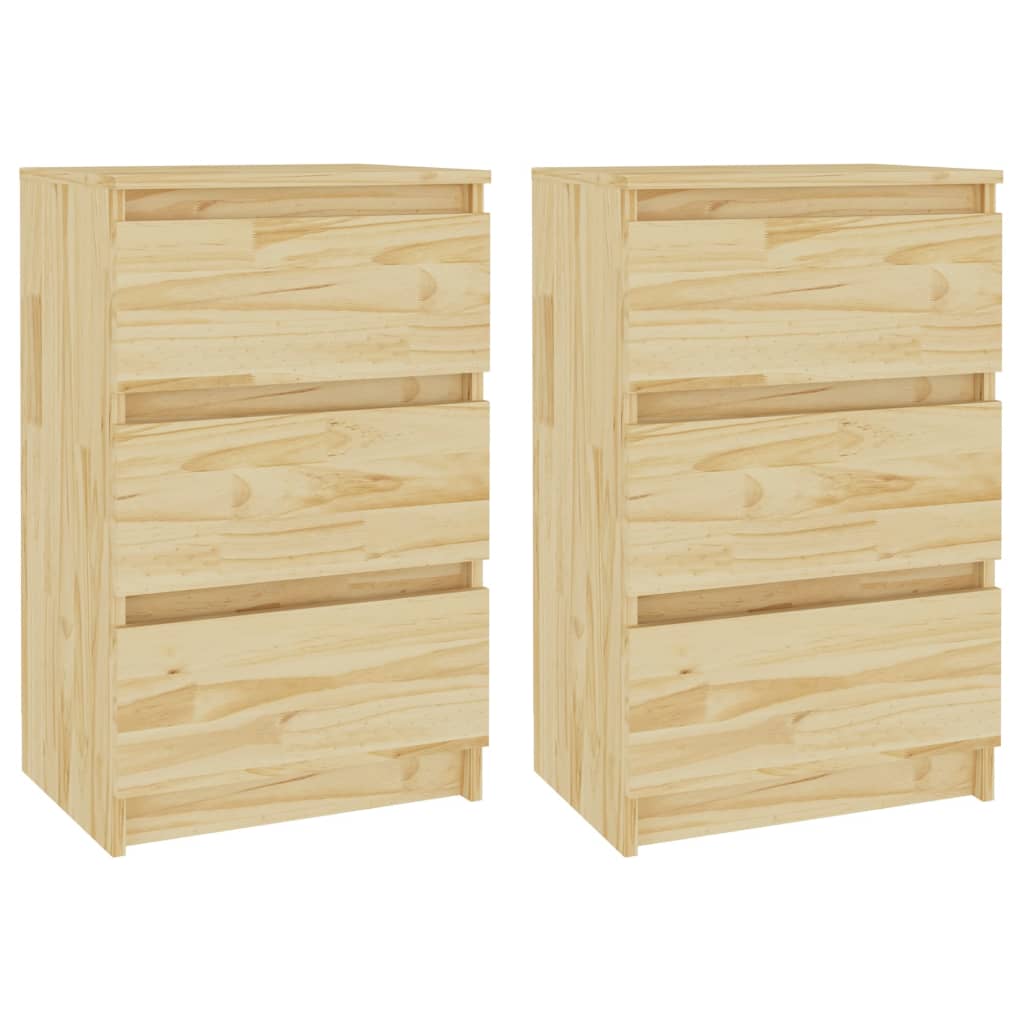 Tables de chevet 2 pcs 40x29,5x64 cm bois de pin solide - XIOS