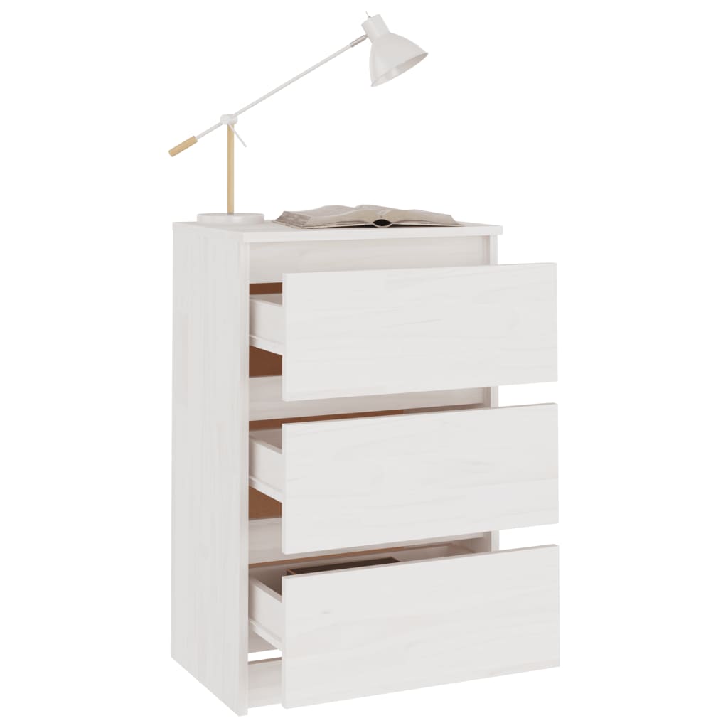 Tables de chevet 2 pcs Blanc 40x29,5x64 cm Bois de pin solide - XIOS