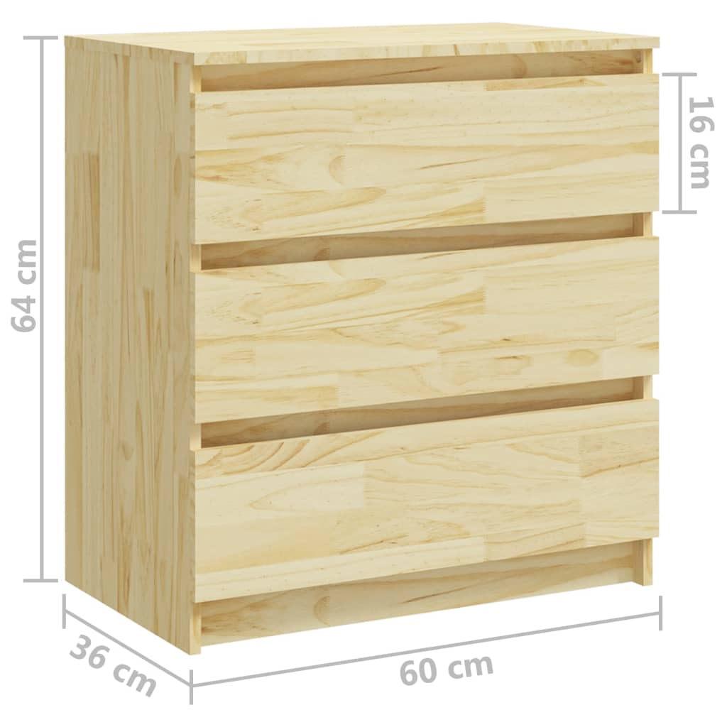 Table de chevet 60x36x64 cm Bois de pin massif - XIOS
