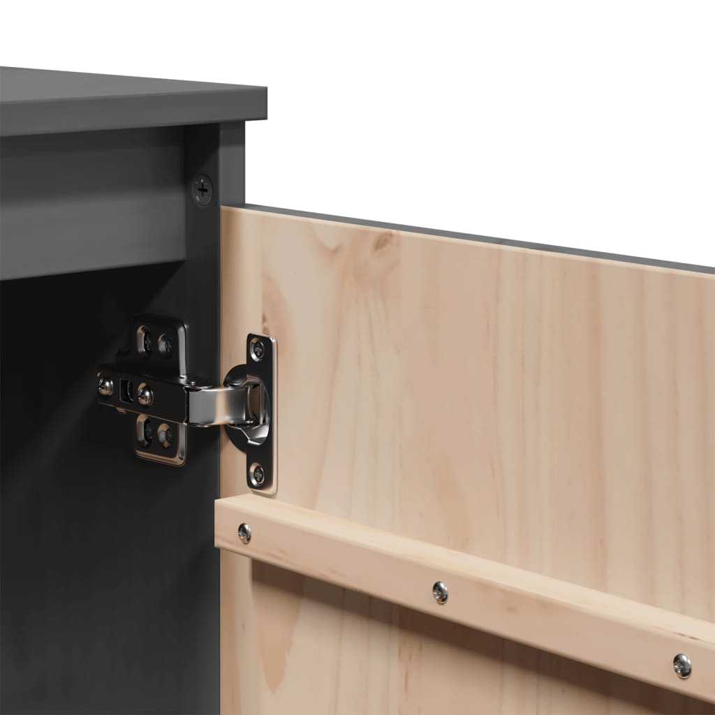 Armoire latérale gris 60x36x65 cm bois de pin massif - XIOS