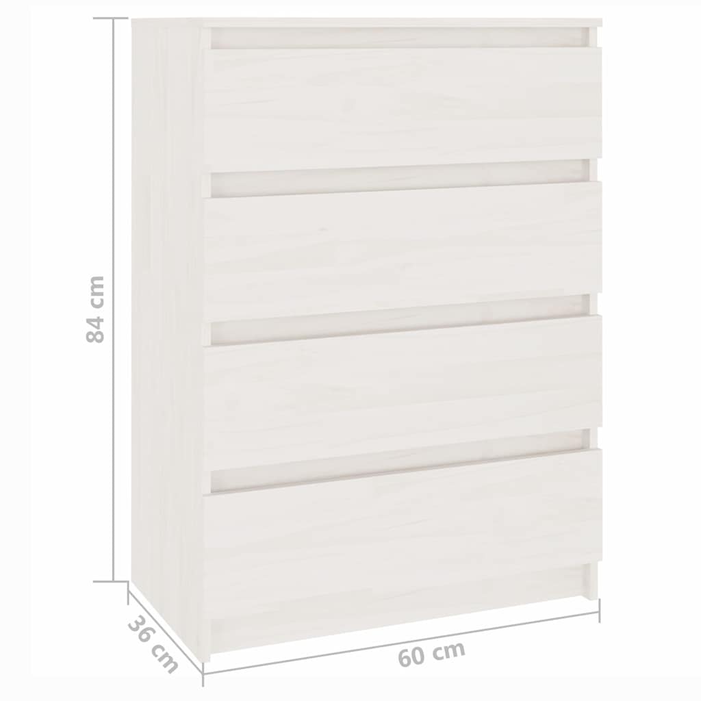 Armoire d'appoint Blanc 60x36x84 cm Bois de pin massif - XIOS