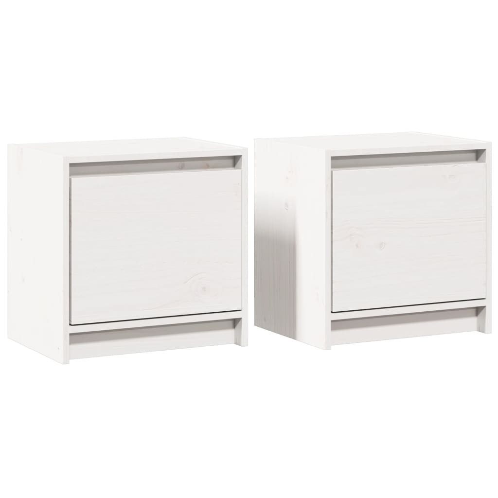 Tables de chevet 2 pcs Blanc 40x30,5x40 cm Bois de pin massif - XIOS