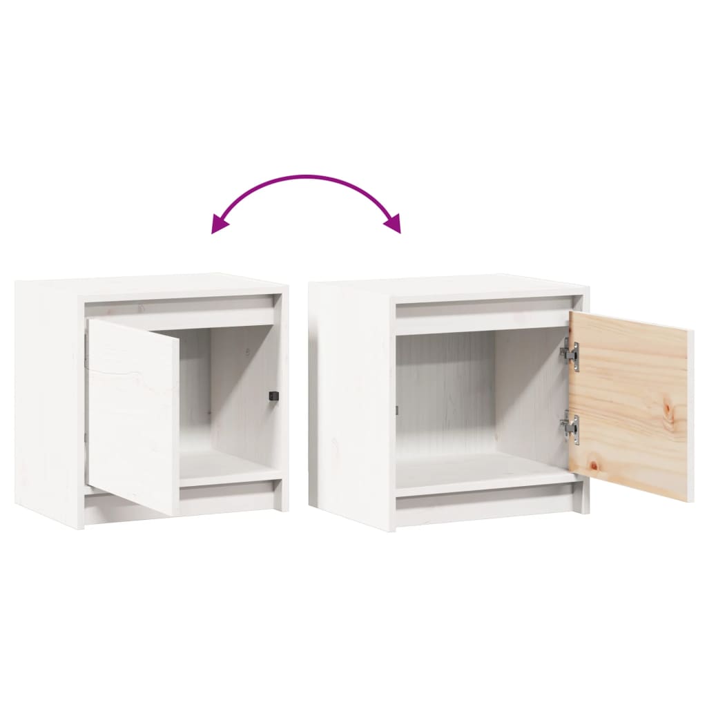 Tables de chevet 2 pcs Blanc 40x30,5x40 cm Bois de pin massif - XIOS