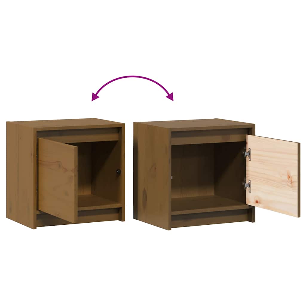 Tables de chevet 2 pcs Marron miel 40x30,5x40 cm Bois de pin - XIOS