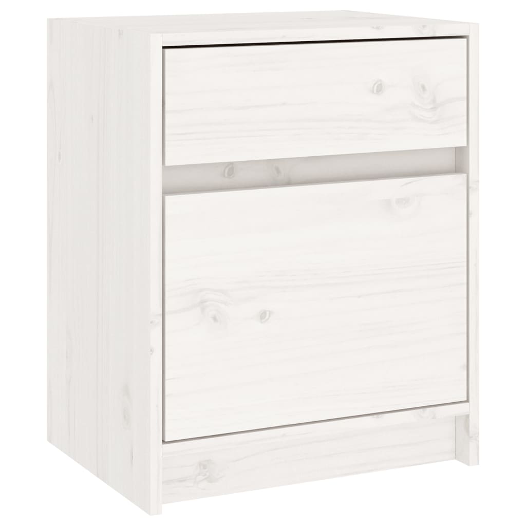 Tables de chevet 2 pcs Blanc 40x31x50 cm Bois de pin massif - XIOS
