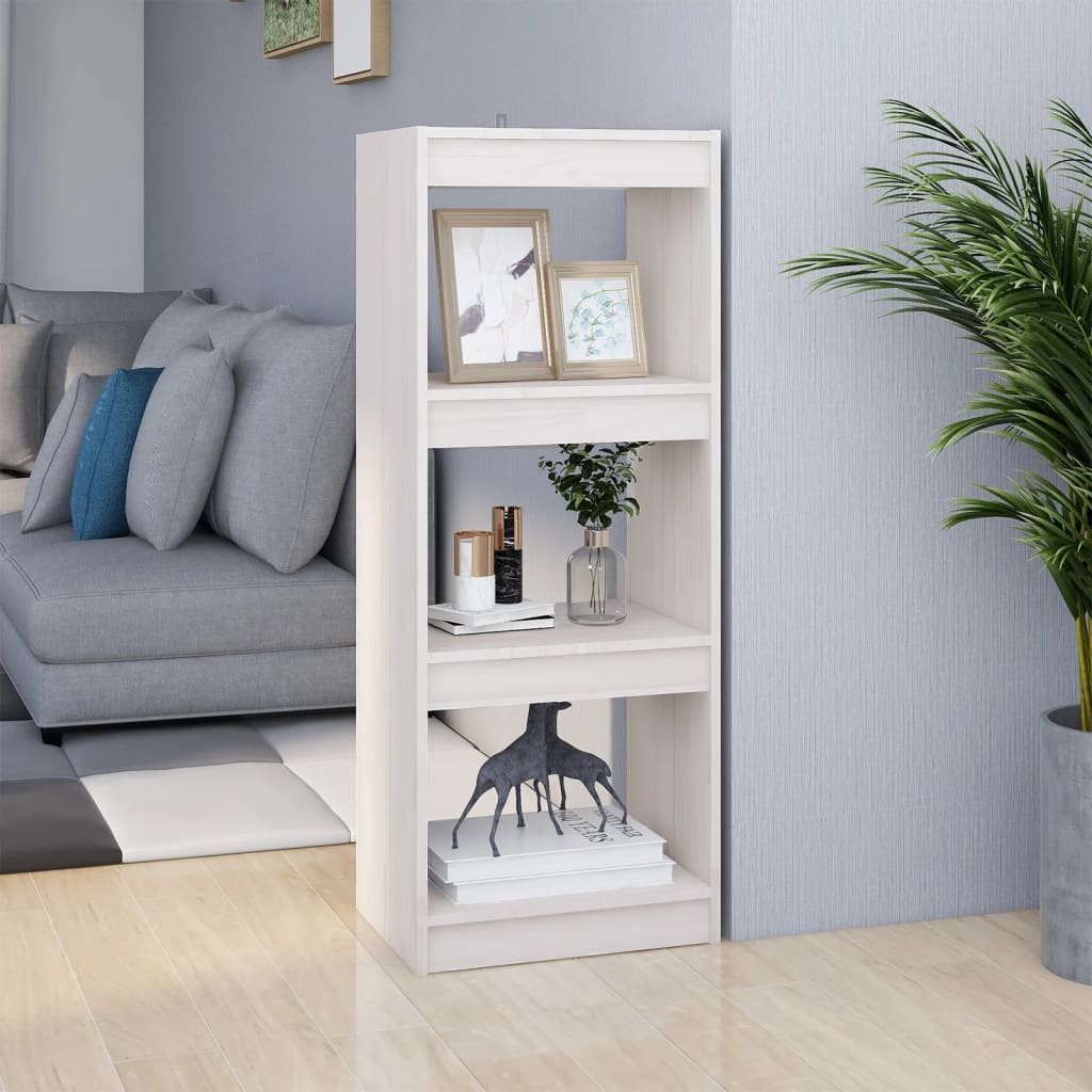 Bibliothèque/Séparateur de pièce Blanc 40x30x103,5cm Pin massif - XIOS