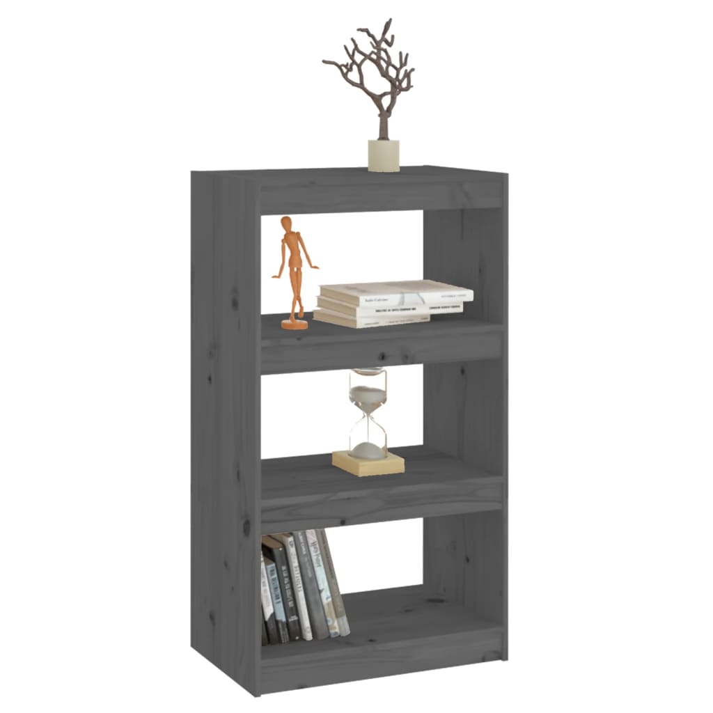 Bibliothèque/Séparateur de pièce Gris 60x30x103,5 cm Pin massif - XIOS