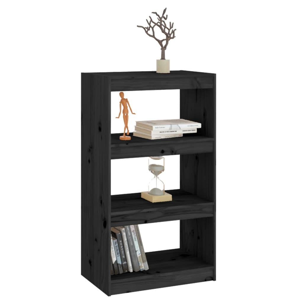 Bibliothèque/Séparateur de pièce Noir 60x30x103,5 cm Pin massif - XIOS