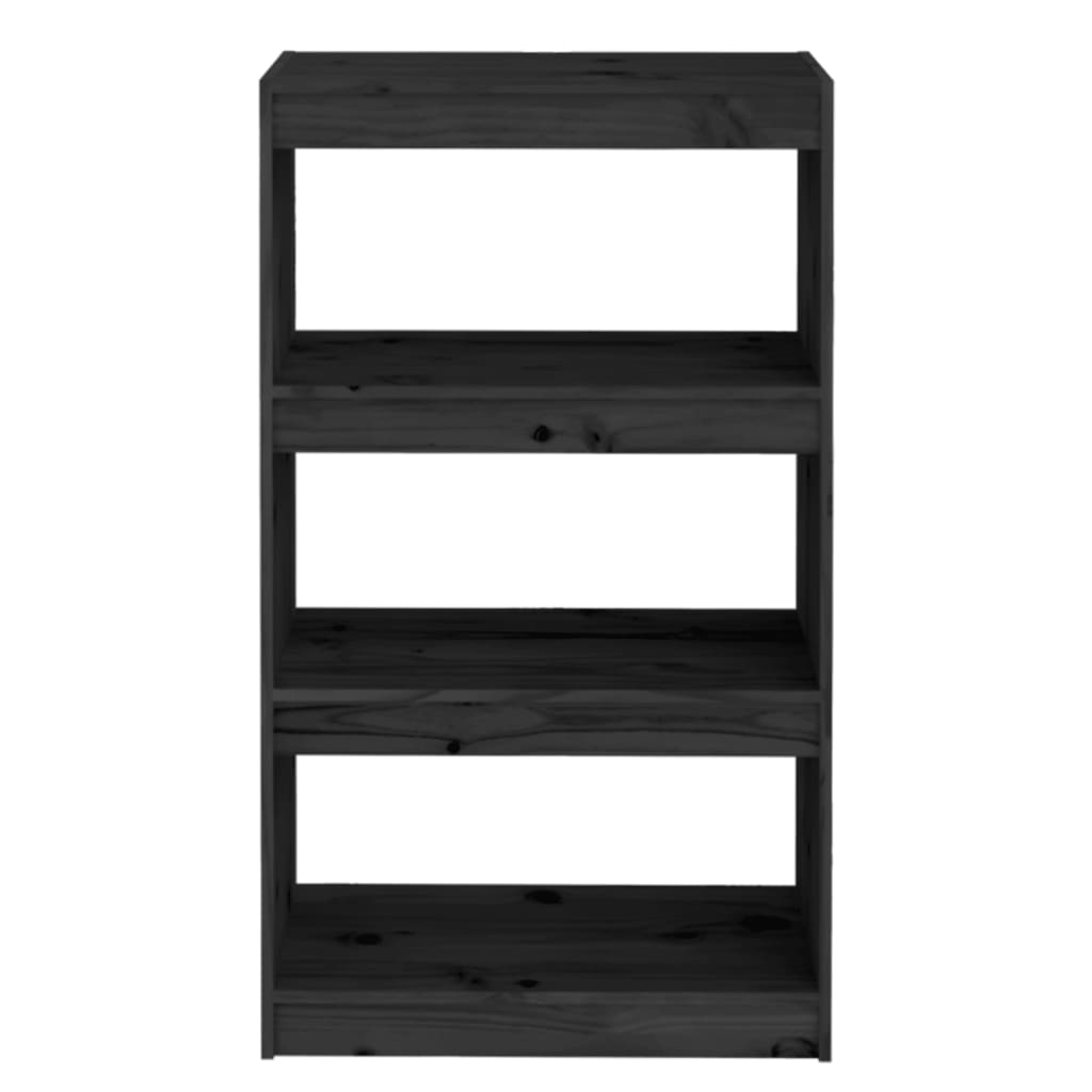 Bibliothèque/Séparateur de pièce Noir 60x30x103,5 cm Pin massif - XIOS