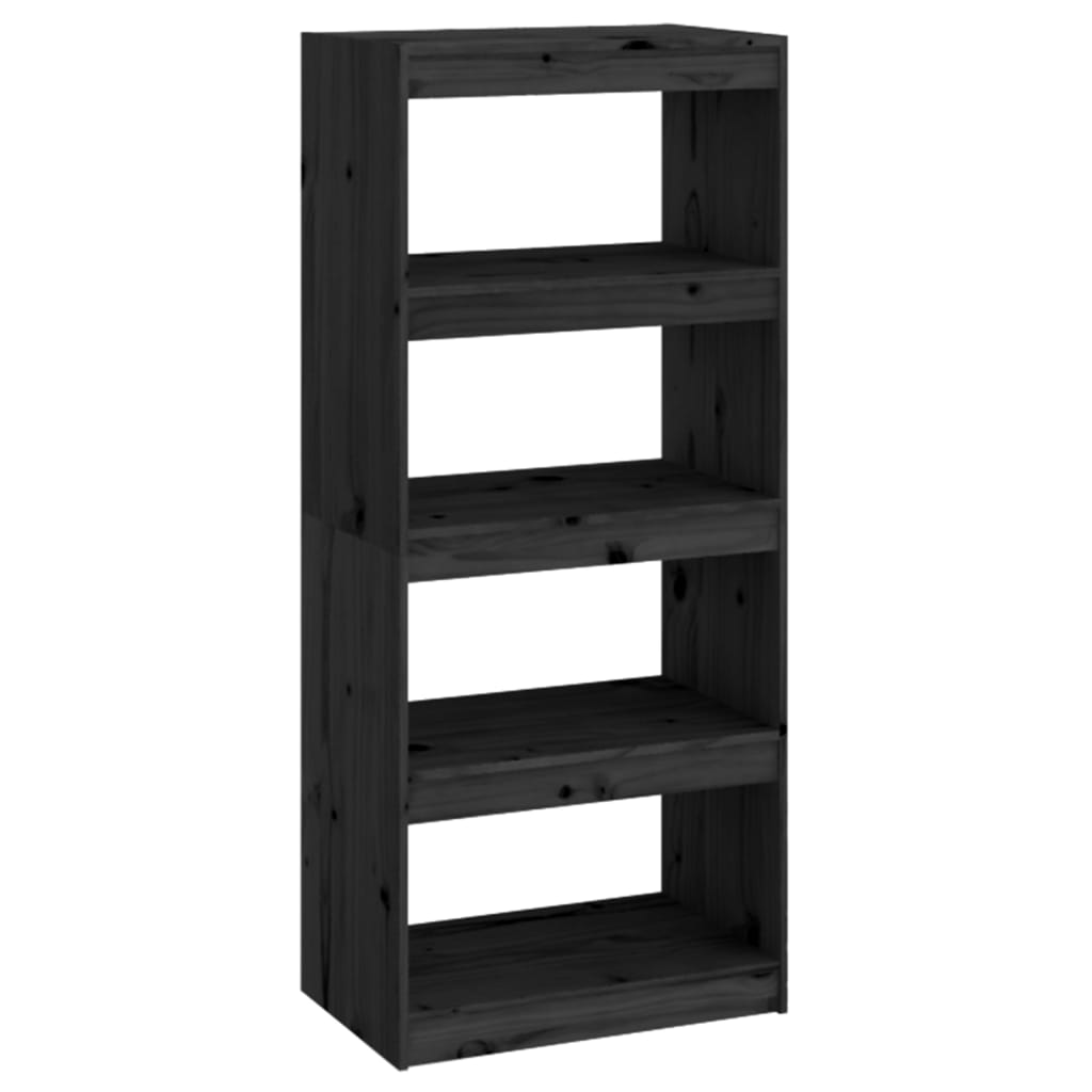 Bibliothèque/Séparateur de pièce Noir 60x30x135,5 cm Pin massif - XIOS