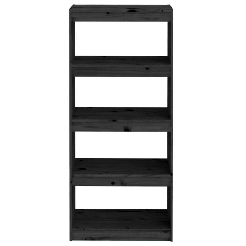 Bibliothèque/Séparateur de pièce Noir 60x30x135,5 cm Pin massif - XIOS