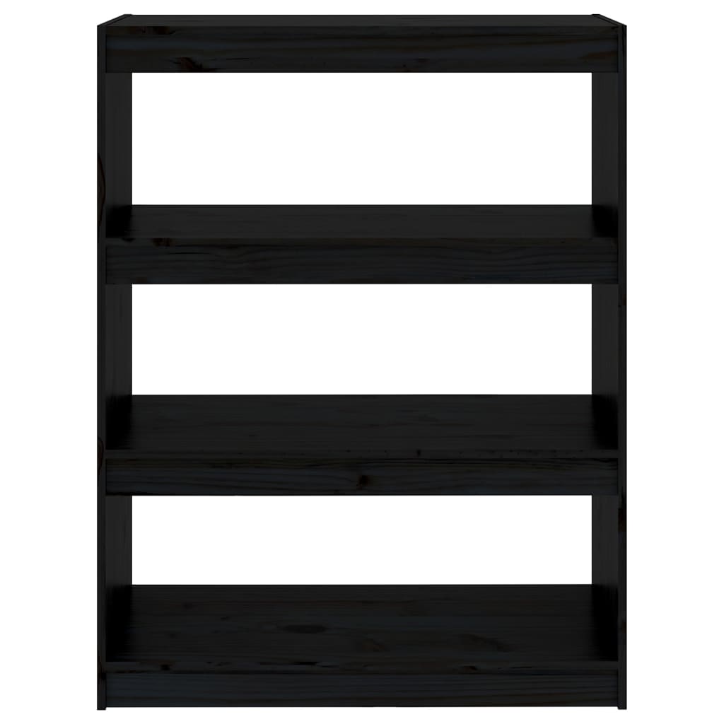 Bibliothèque/Séparateur de pièce Noir 80x30x103,5 cm Pin massif - XIOS