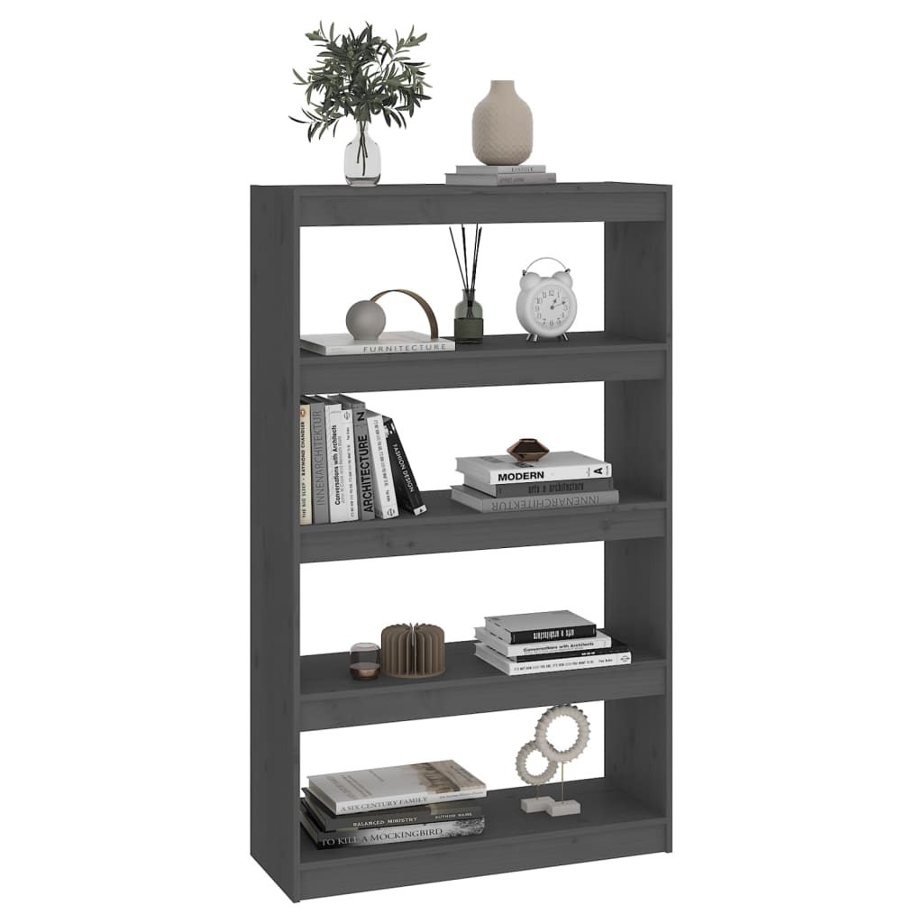 Bibliothèque/Séparateur de pièce Gris 80x30x135,5 cm Pin massif - XIOS