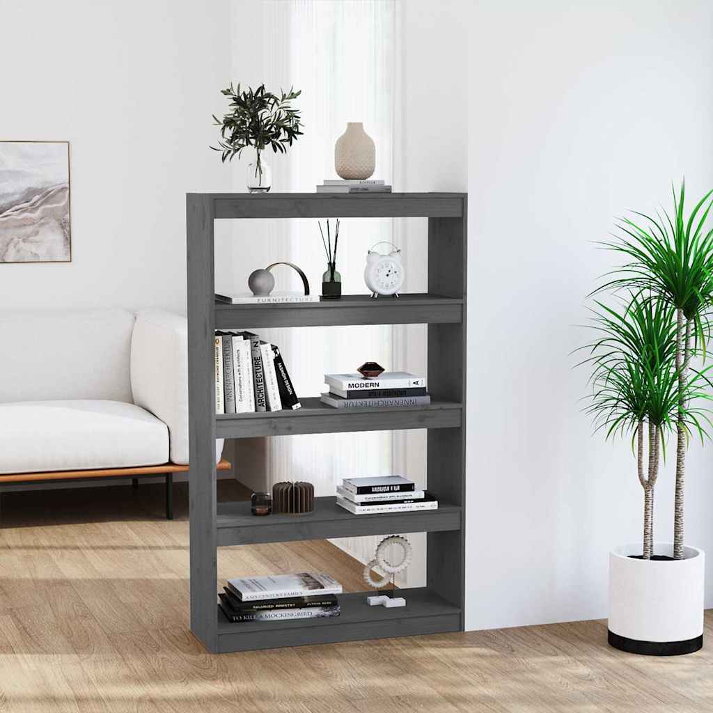 Bibliothèque/Séparateur de pièce Gris 80x30x135,5 cm Pin massif - XIOS