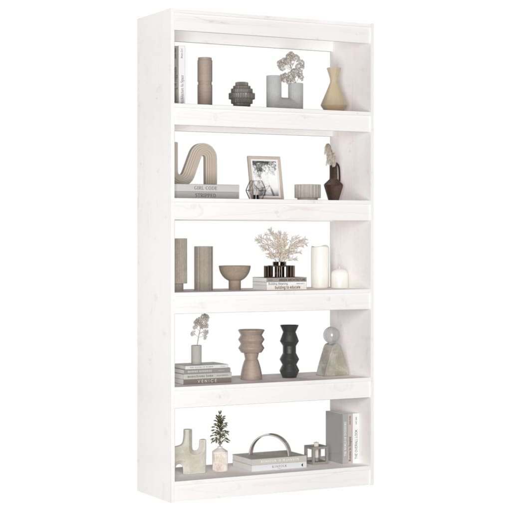 Bibliothèque/Séparateur de pièce Blanc 80x30x167,4cm Pin massif - XIOS