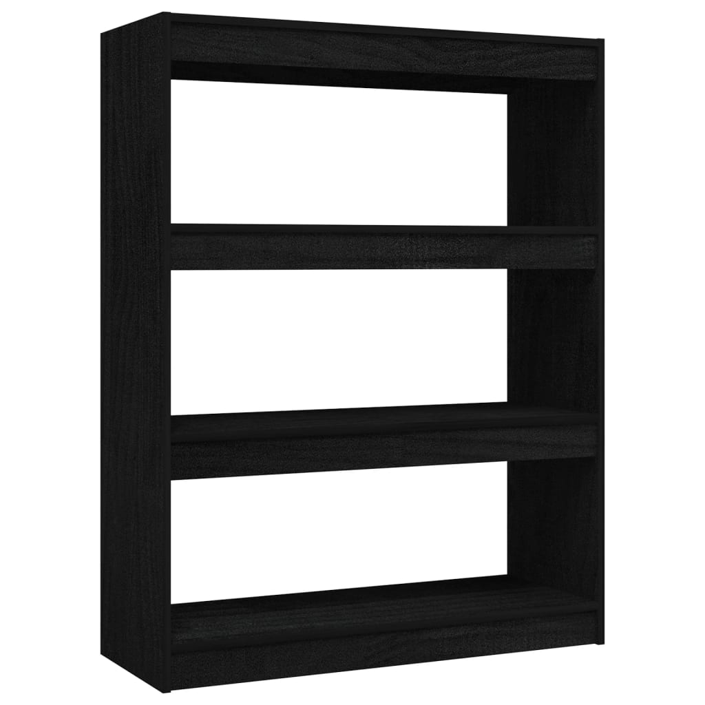Bibliothèque/Séparateur de pièce Noir 100x30x103 cm Pin massif - XIOS