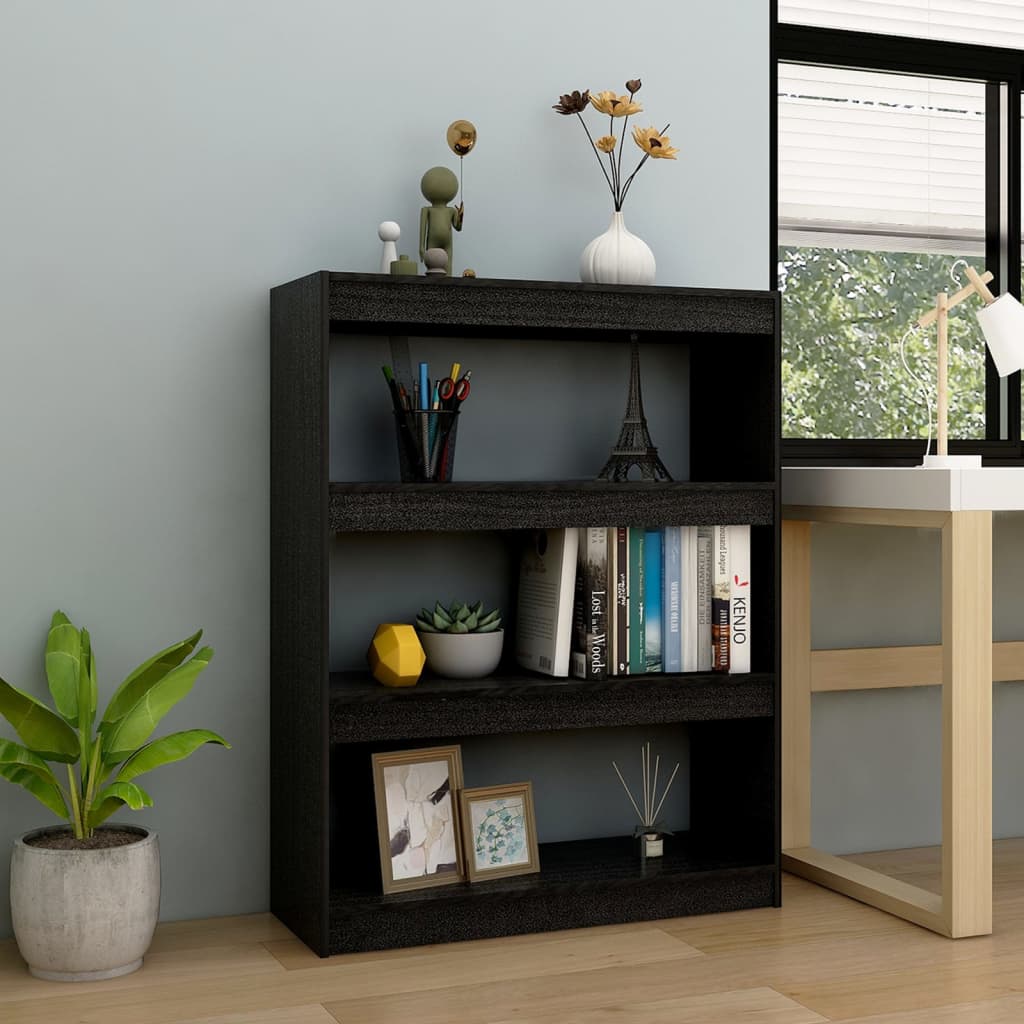 Bibliothèque/Séparateur de pièce Noir 100x30x103 cm Pin massif - XIOS