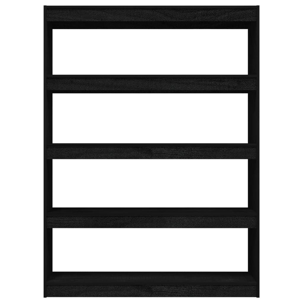 Bibliothèque/Séparateur de pièce Noir 100x30x135,5cm Pin massif - XIOS