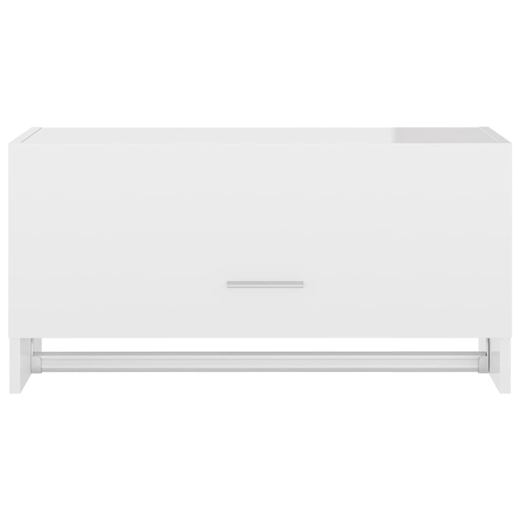 Garde-robe blanc brillant 70x32,5x35 cm bois d'ingénierie - XIOS