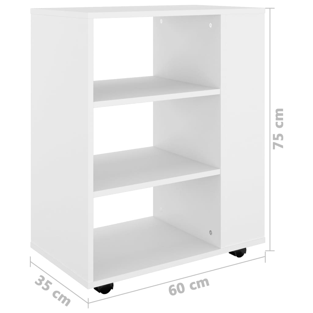 Armoire à roulettes Blanc 60x35x75 cm Bois d’ingénierie - XIOS