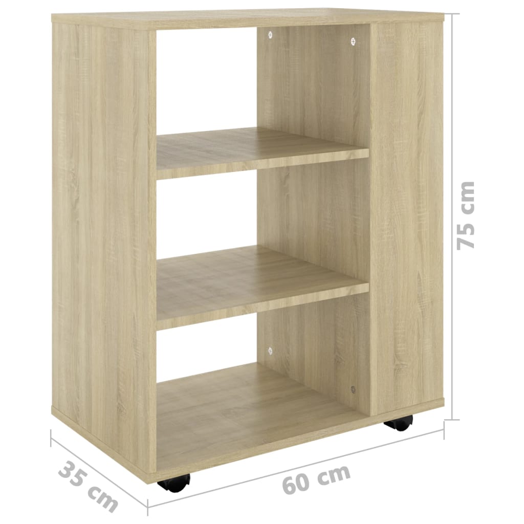 Armoire à roulettes Chêne Sonoma 60x35x75 cm Bois d’ingénierie - XIOS