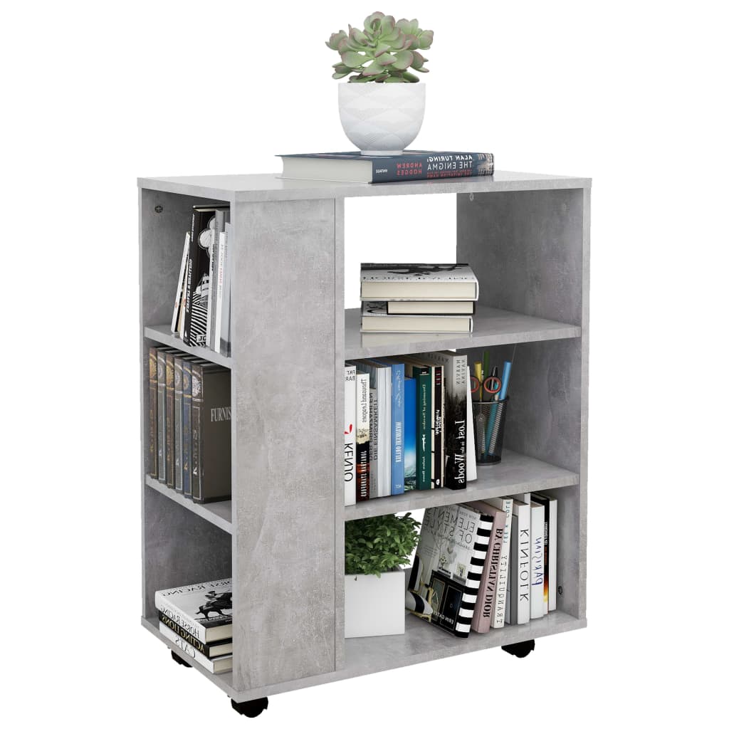 Armoire à roulettes Gris béton 60x35x75 cm Bois d’ingénierie - XIOS