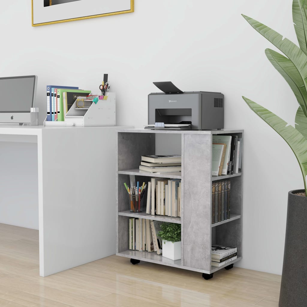 Armoire à roulettes Gris béton 60x35x75 cm Bois d’ingénierie - XIOS