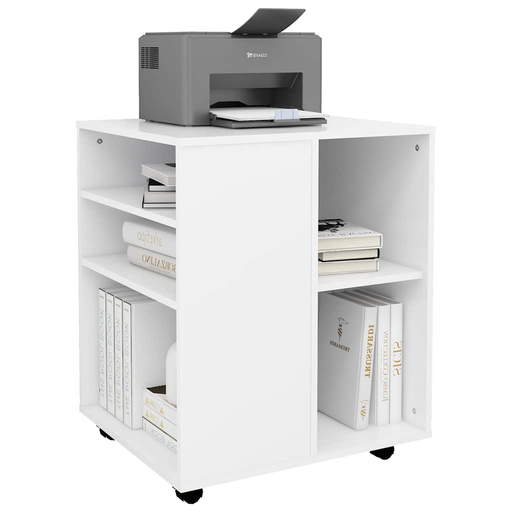 Armoire à roulettes Blanc 60x53x72 cm Bois d’ingénierie - XIOS