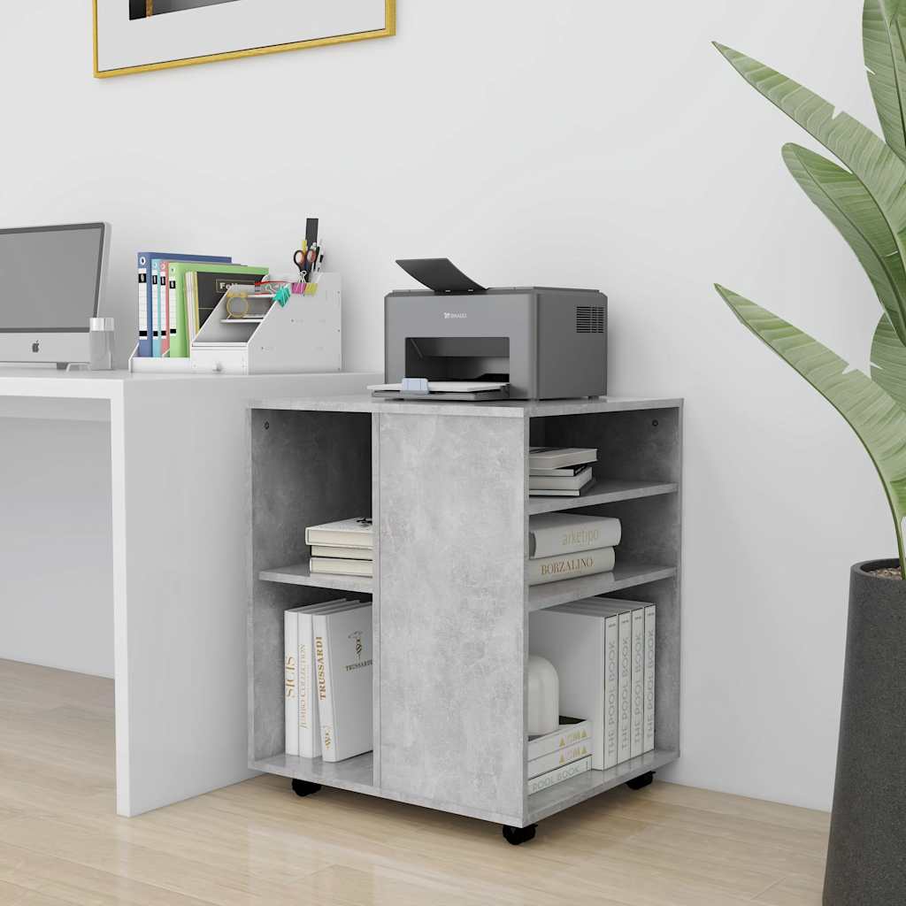 Armoire à roulettes Gris béton 60x53x72 cm Bois d'ingénierie - XIOS