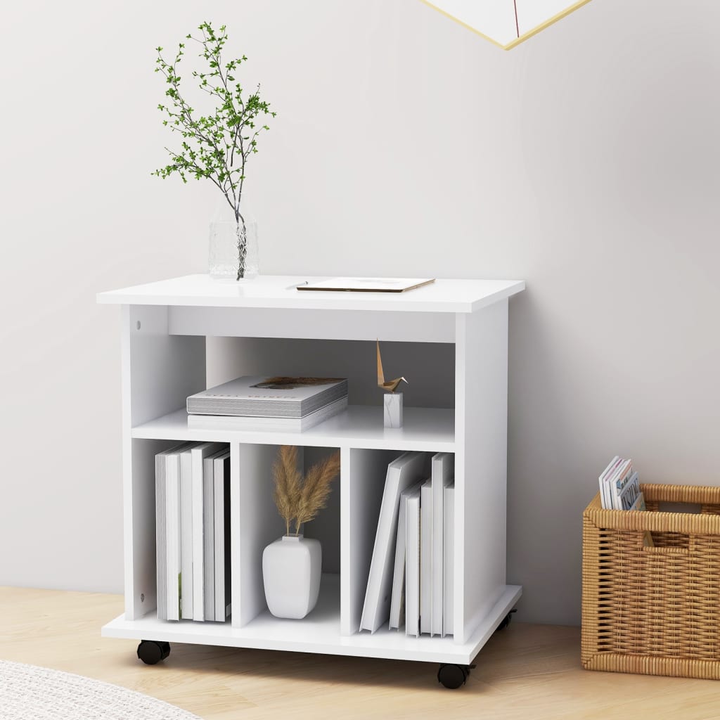 Armoire à roulettes Blanc 60x45x60 cm Bois d’ingénierie - XIOS