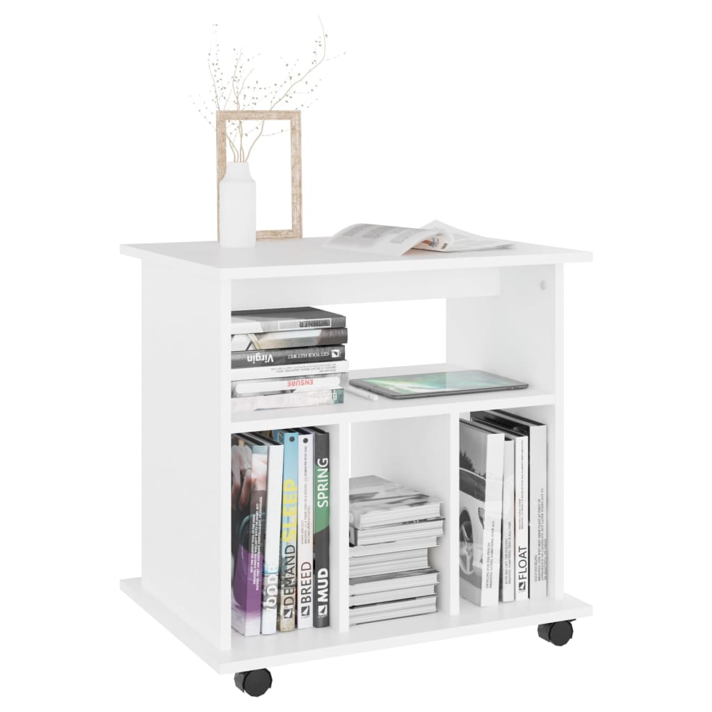 Armoire à roulettes Blanc 60x45x60 cm Bois d’ingénierie - XIOS