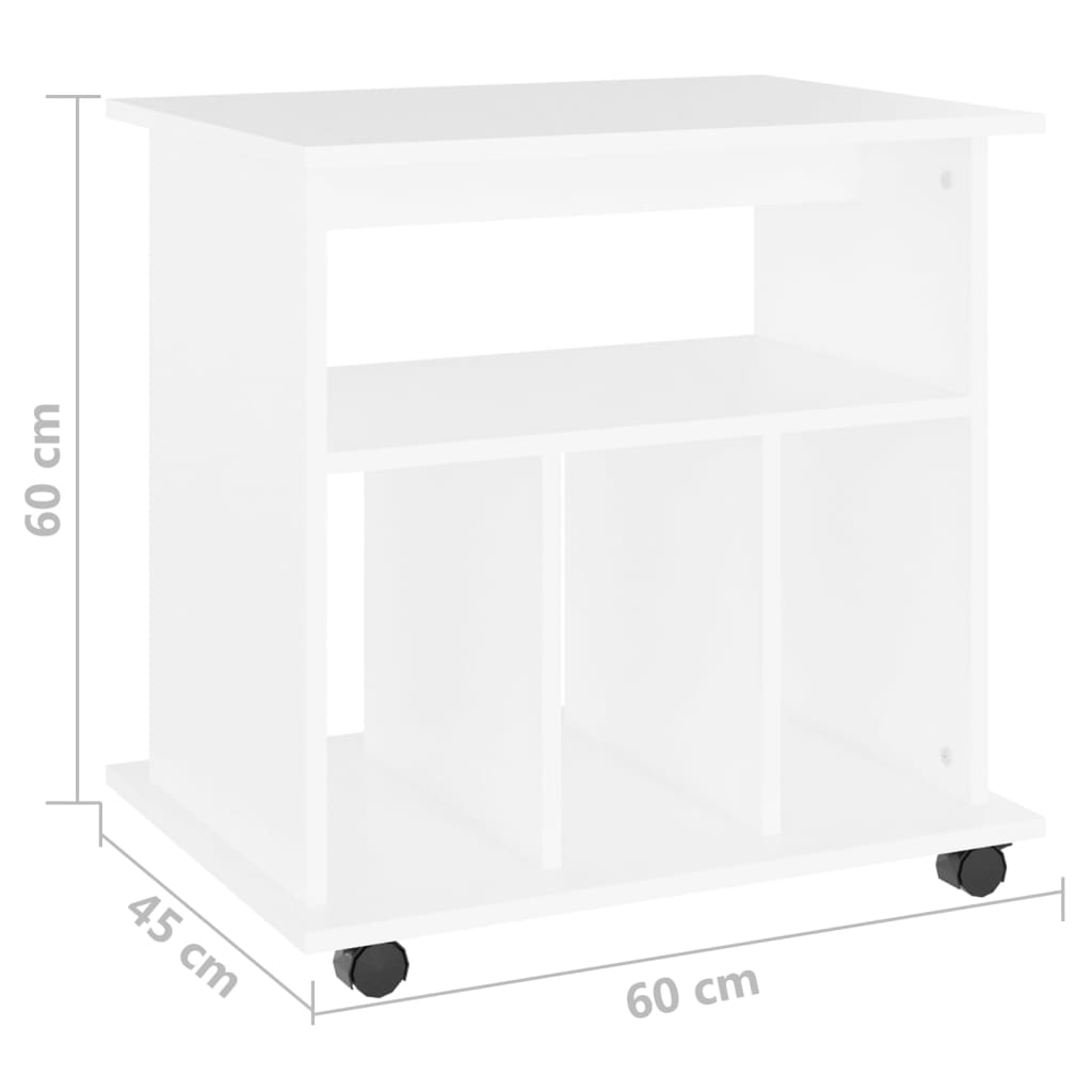 Armoire à roulettes Blanc 60x45x60 cm Bois d’ingénierie - XIOS