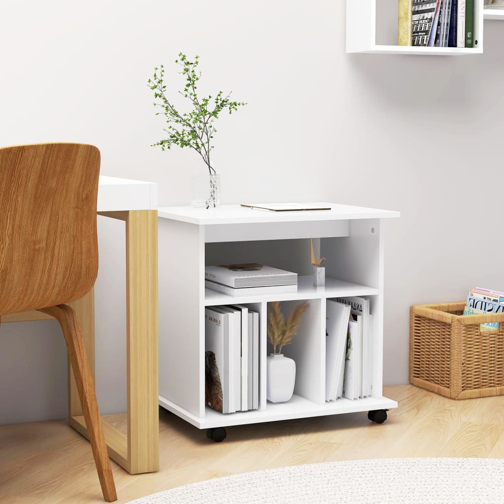 Armoire à roulettes Blanc 60x45x60 cm Bois d’ingénierie - XIOS