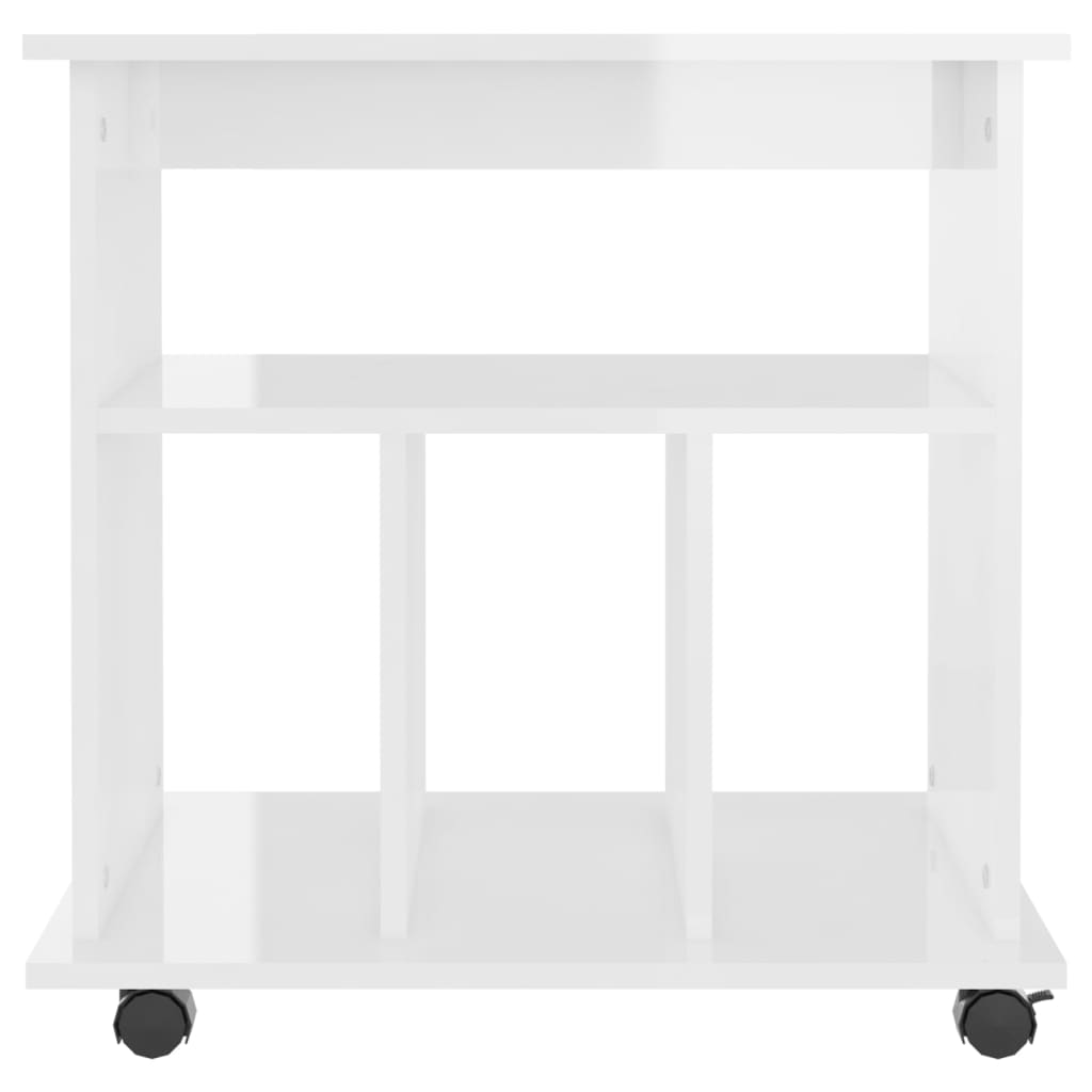 Armoire à roulettes Blanc brillant 60x45x60cm Bois d’ingénierie - XIOS