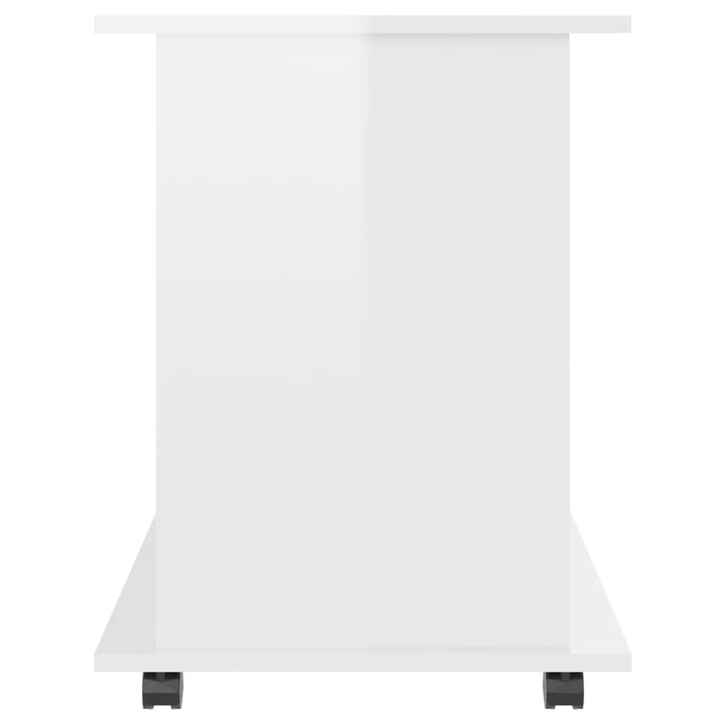 Armoire à roulettes Blanc brillant 60x45x60cm Bois d’ingénierie - XIOS