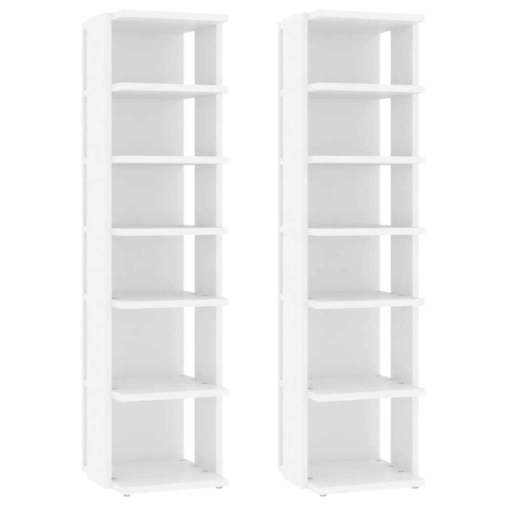 Armoires à chaussures 2 pcs Blanc 27,5x27x102cm bois ingénierie - XIOS