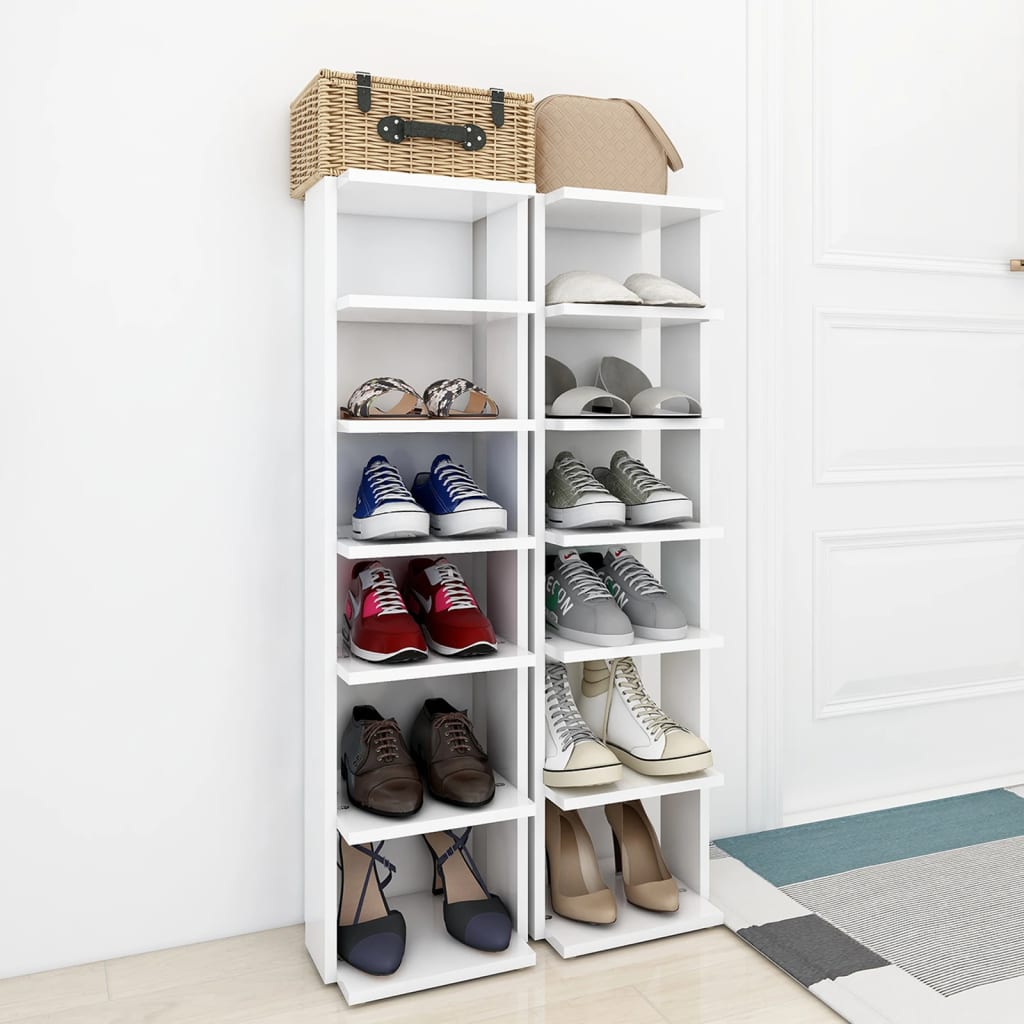 Armoires à chaussures 2 pcs Blanc 27,5x27x102cm bois ingénierie - XIOS