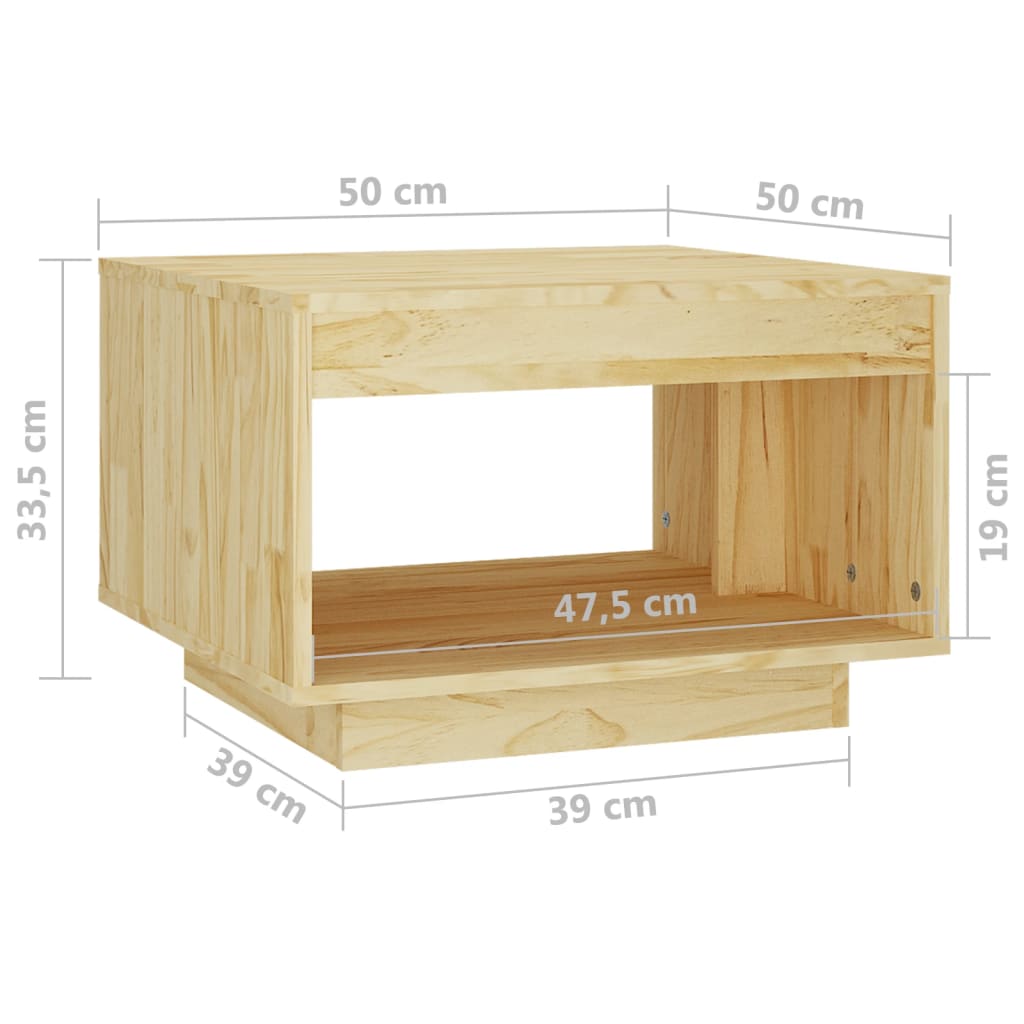 Table basse 50x50x33,5 cm bois de pin massif - XIOS