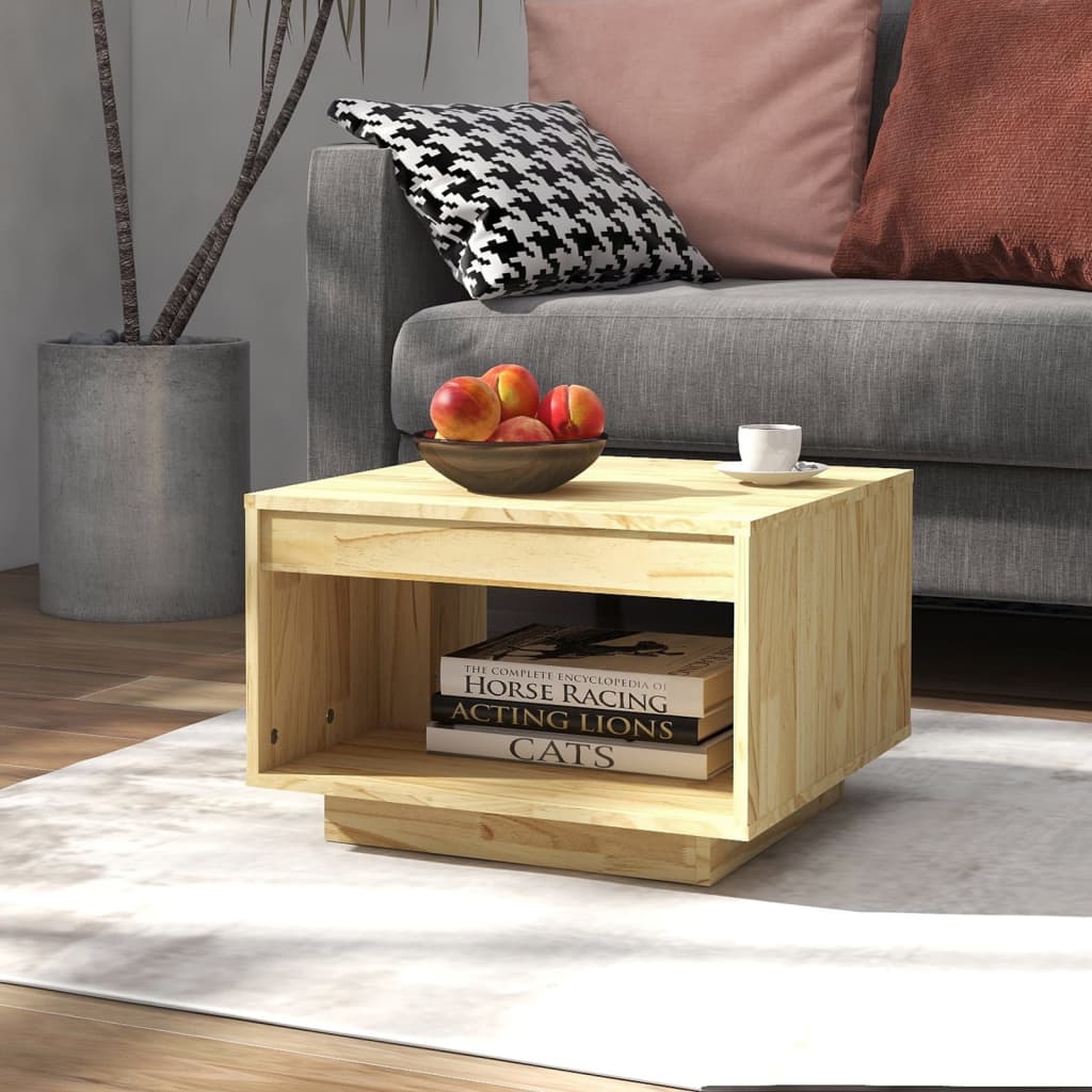 Table basse 50x50x33,5 cm bois de pin massif - XIOS